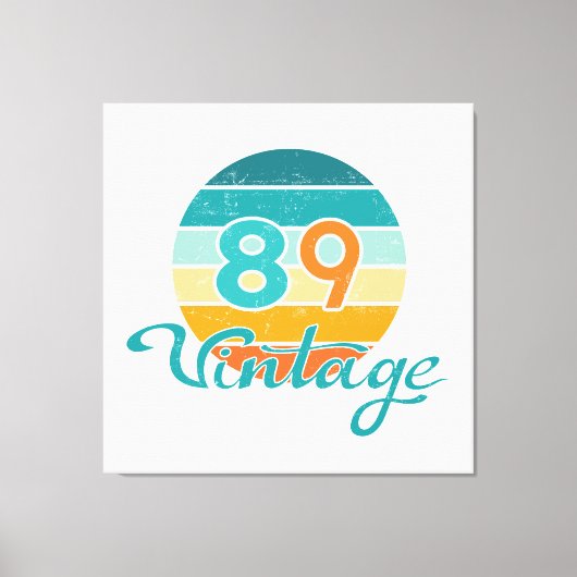 Retro Zonsondergang 89 Vintage Vervuild Canvas Afdruk (Voorkant)