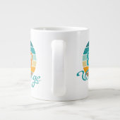 Retro Zonsondergang 89 Vintage Vervuild Grote Koffiekop (Achterkant)