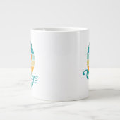 Retro Zonsondergang 89 Vintage Vervuild Grote Koffiekop (Voorkant)