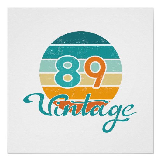 Retro Zonsondergang 89 Vintage Vervuild Perfect Poster (Voorkant)