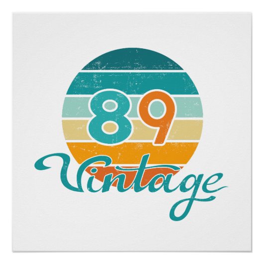 Retro Zonsondergang 89 Vintage Vervuild Perfect Poster (Voorkant)