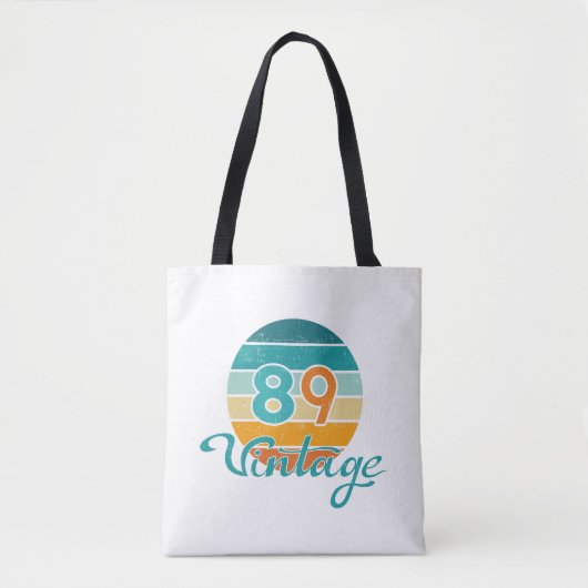 Retro Zonsondergang 89 Vintage Vervuild Tote Bag (Voorkant)