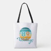 Retro Zonsondergang 89 Vintage Vervuild Tote Bag (Achterkant)