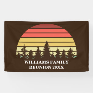 Retro Zonsondergang Aangepaste Familie Reünie Fees Spandoek