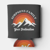 Retro Zonsondergang Aangepaste Familie Vakantie Gr Blikjeskoeler (Achterkant)