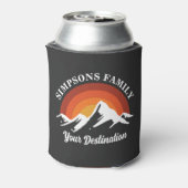 Retro Zonsondergang Aangepaste Familie Vakantie Gr Blikjeskoeler (Blikje Achterkant)