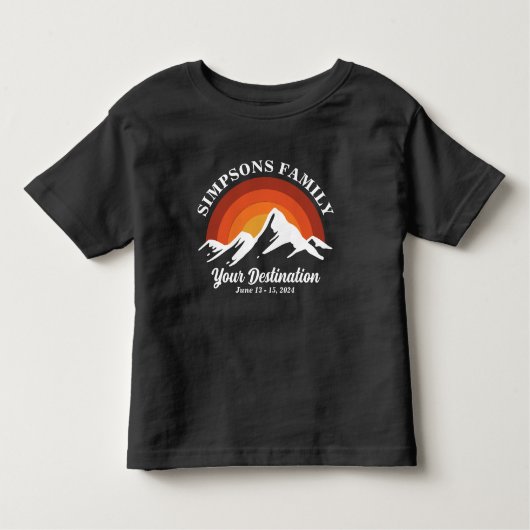 Retro Zonsondergang Aangepaste Familie Vakantie Gr Kinder Shirts (Voorkant)