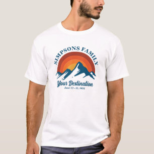 Retro Zonsondergang Aangepaste Familie Vakantie Gr T-shirt