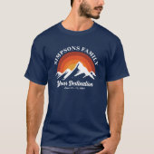 Retro Zonsondergang Aangepaste Familie Vakantie Gr T-shirt (Voorkant)