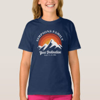 Retro Zonsondergang Aangepaste Familie Vakantie Gr