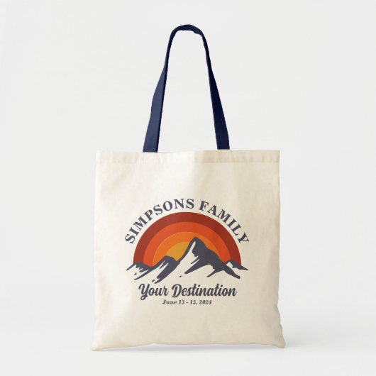 Retro Zonsondergang Aangepaste Familie Vakantie Gr Tote Bag (Voorkant)