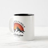Retro Zonsondergang Aangepaste Familie Vakantie Gr Tweekleurige Koffiemok (Voorkant links)