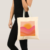 Retro Zonsondergang Abstract Tote Bag (Voorkant (product))