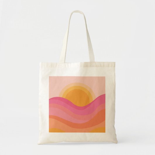 Retro Zonsondergang Abstract Tote Bag (Voorkant)