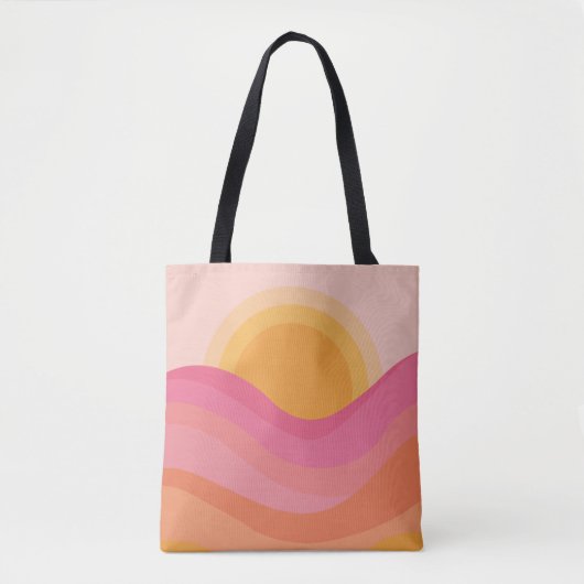 Retro Zonsondergang Abstract Tote Bag (Voorkant)