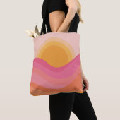 Retro Zonsondergang Abstract Tote Bag (Dichtbij)