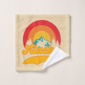Retro Zonsondergang Alaska Juneau Moose 0Mountains Bad Handdoek (Wasdoekje)
