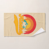 Retro Zonsondergang Alaska Juneau Moose 0Mountains Bad Handdoek (Handdoek)