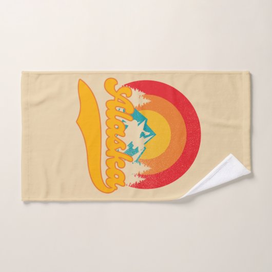Retro Zonsondergang Alaska Juneau Moose 0Mountains Bad Handdoek (Handdoek)
