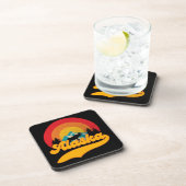 Retro Zonsondergang Alaska Juneau Moose 0Mountains Bier Onderzetter (Rechterzijde)