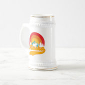 Retro Zonsondergang Alaska Juneau Moose 0Mountains Bierpul (Voorkant links)