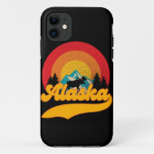 Retro Zonsondergang Alaska Juneau Moose 0Mountains Case-Mate iPhone Case (Achterkant)