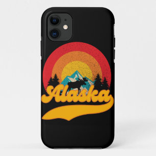 Retro Zonsondergang Alaska Juneau Moose 0Mountains Case-Mate iPhone Case