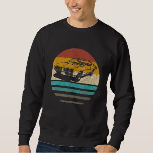 Retro Zonsondergang Auto Graphic - Mannen Vrouwen Trui