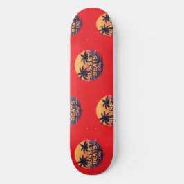 Retro Zonsondergang Beats Alleen Palmbomen Vintage Persoonlijk Skateboard