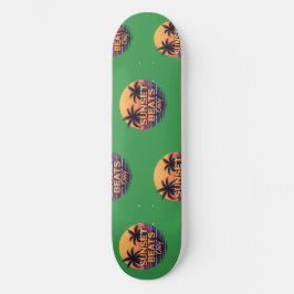 Retro Zonsondergang Beats Alleen Palmbomen Vintage Persoonlijk Skateboard