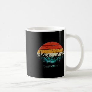 Retro Zonsondergang Berg Bos Kamperen Natuur Buite Koffiemok