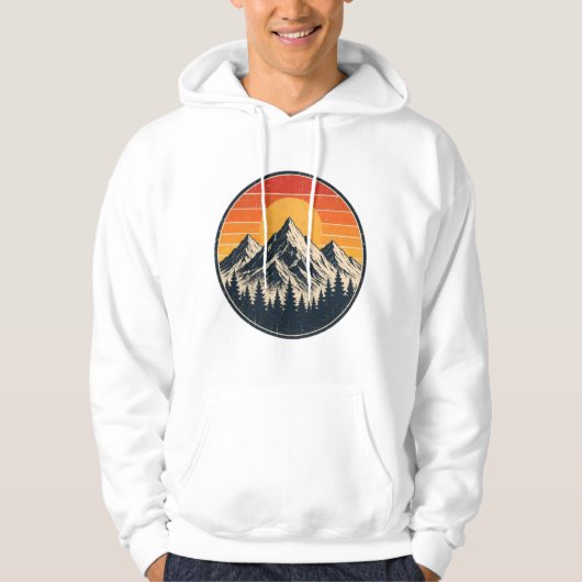 Retro Zonsondergang Berg Hoodie (Voorkant)