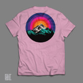Retro Zonsondergang Bergen T-shirt