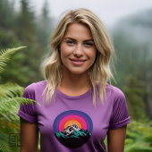 Retro Zonsondergang Bergen T-shirt