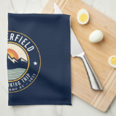 Retro Zonsondergang Bergen Wandelen Custom Trekkin Theedoek (Quarter Fold)