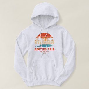 Retro zonsondergang Besties Meisjes reis Matching Hoodie