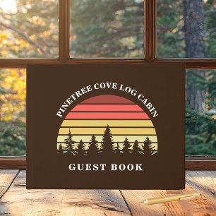 Retro Zonsondergang Blokhut Custom Vakantiehuis Gastenboek