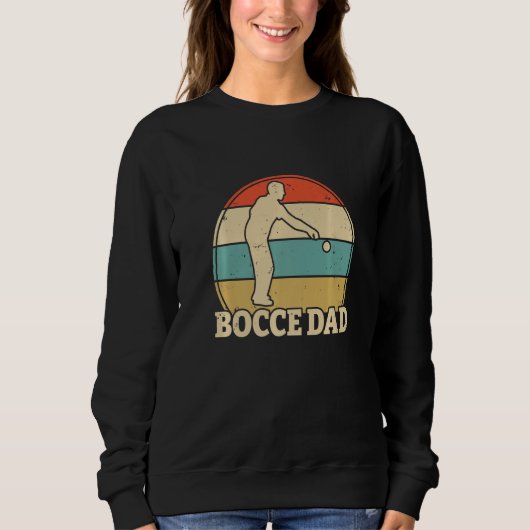 Retro Zonsondergang Bocce Papa Bocce Bal Speler F Trui (Voorkant)