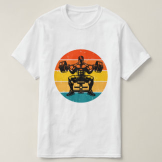 Retro Zonsondergang Bodybuilding T-shirt - Heren F