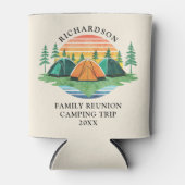 Retro Zonsondergang Bos Camping Aangepaste Familie Blikjeskoeler (Voorkant)