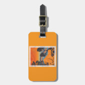 Retro Zonsondergang Bos Landschap Abstract Bagagelabel (Voorkant verticaal)