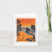 Retro Zonsondergang Bos Landschap Abstract Kaart (Voorkant)