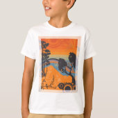 Retro Zonsondergang Bos Landschap Abstract T-shirt (Voorkant)