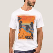Retro Zonsondergang Bos Landschap Abstract T-shirt (Voorkant)