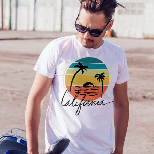Retro  zonsondergang california strand zomervibes t-shirt