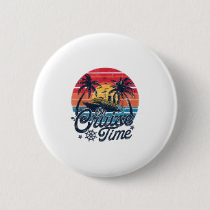 Retro Zonsondergang Cruisen Op Cruise Tijd Hallo Z Ronde Button 5,7 Cm