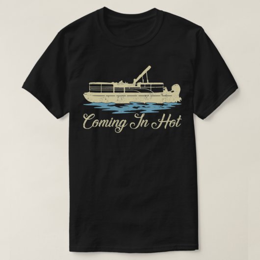 retro zonsondergang die in hete pontonboot komen t-shirt (Design voorkant)