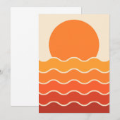 Retro Zonsondergang en Golven Kaart (Voorkant / Achterkant)