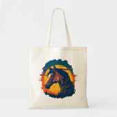 Retro Zonsondergang en Paardenhoofd Tote Bag (Voorkant)