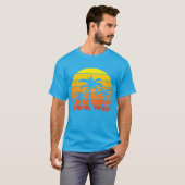 Retro  zonsondergang en palmbomen t-shirt (Voorkant volledig)